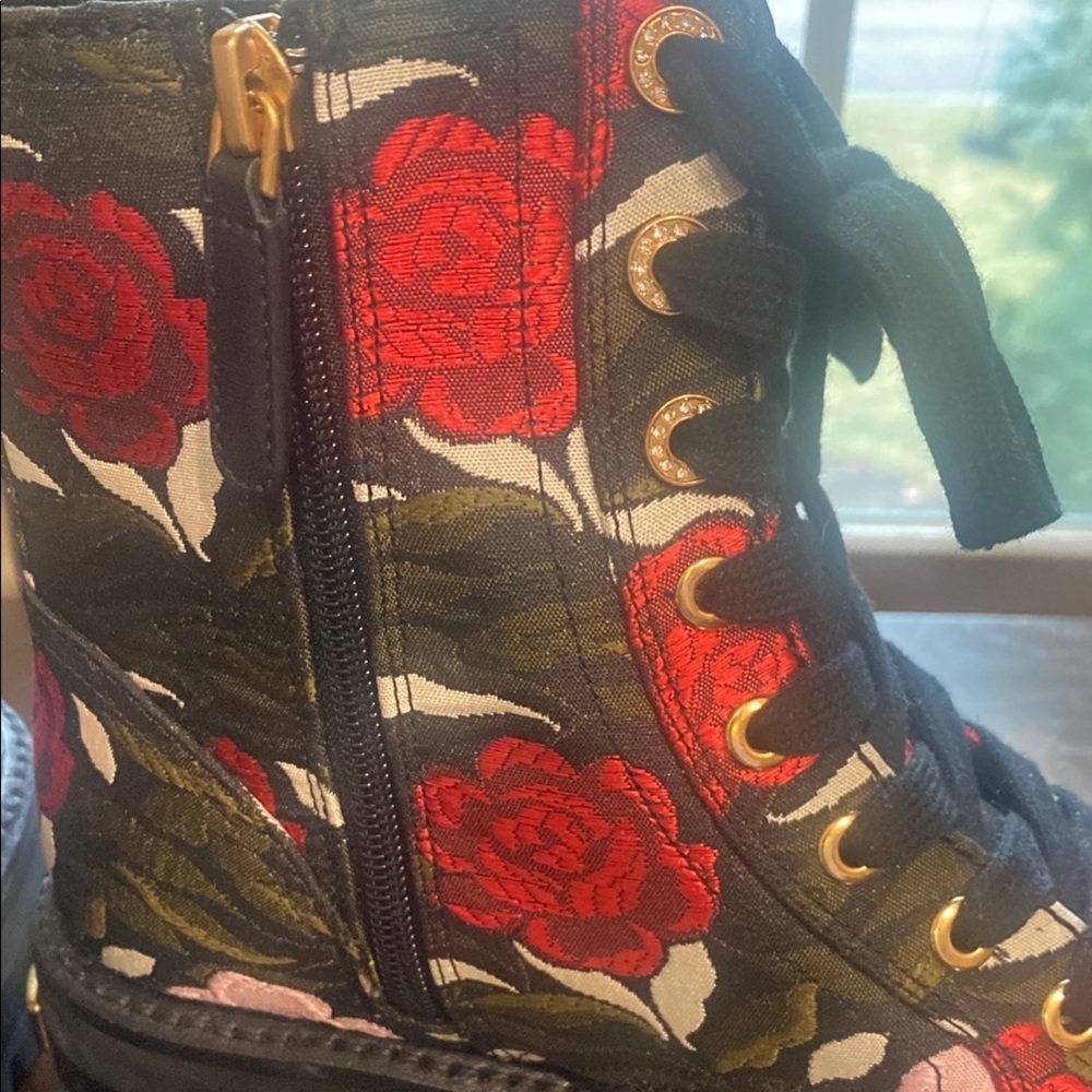 Kate Spade Floral Women's Boots - Black and Red - Picture 5 of 7